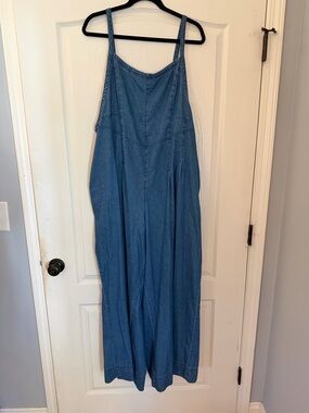 aerie Light Blue Denim Jumpsuit Romper